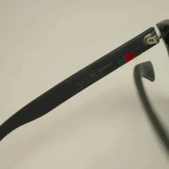 Gucci GG0010S Black Rectangular Grosgrain Sunglasses